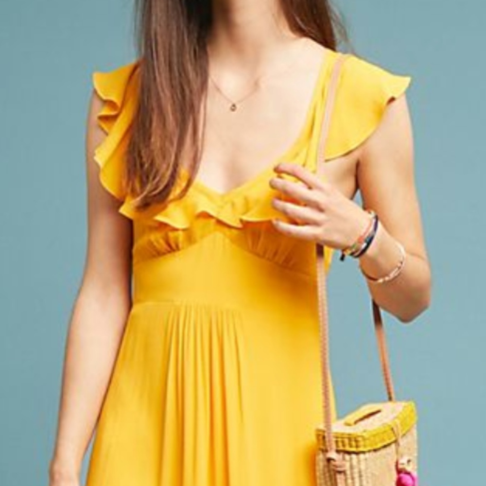 NWT Anthropologie Larke Belle Ruffled Maxi Dress